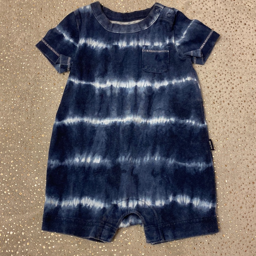 baby gap blue tie-dye romper